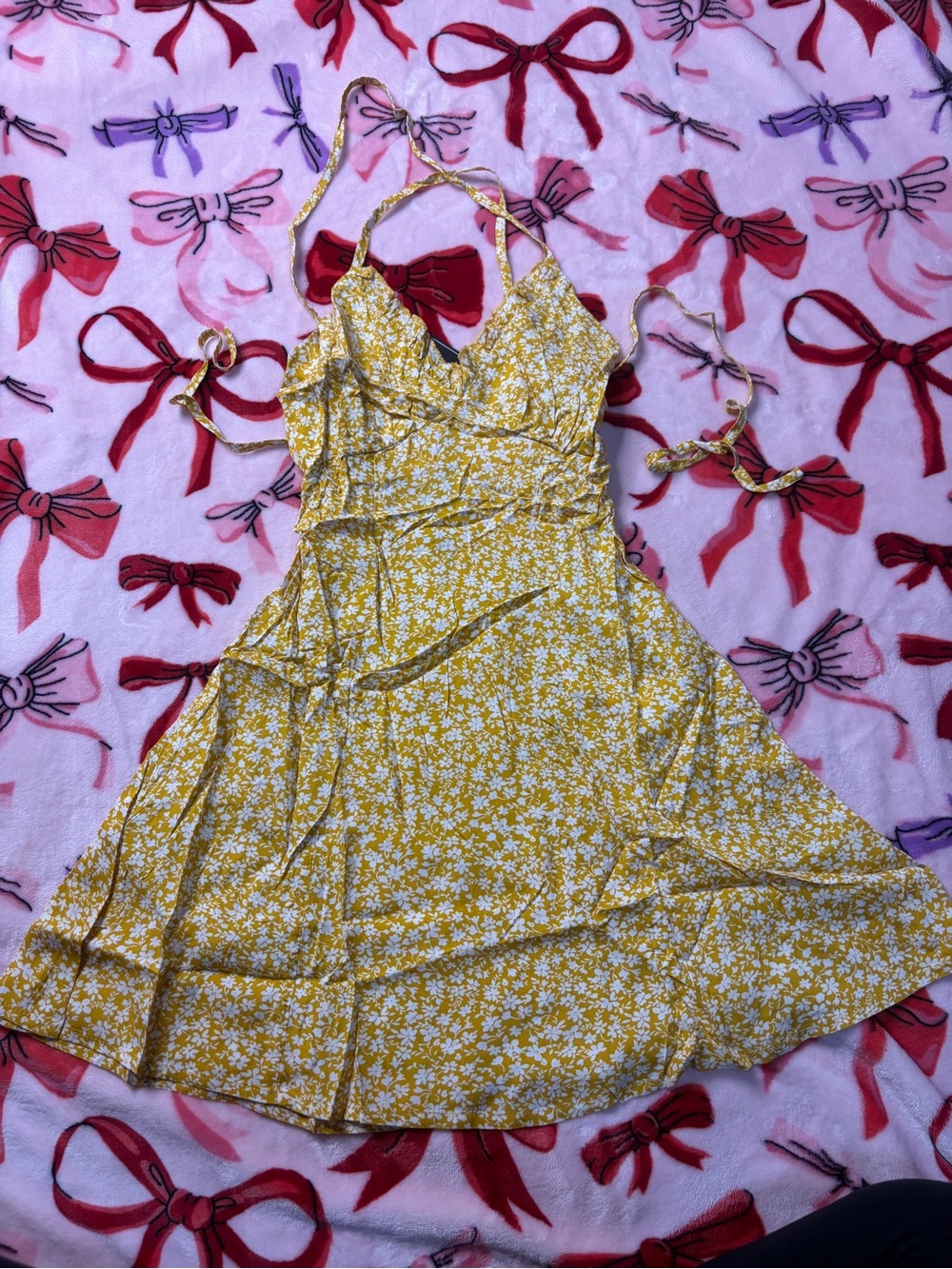 Zaful Yellow Floral Mini Dress